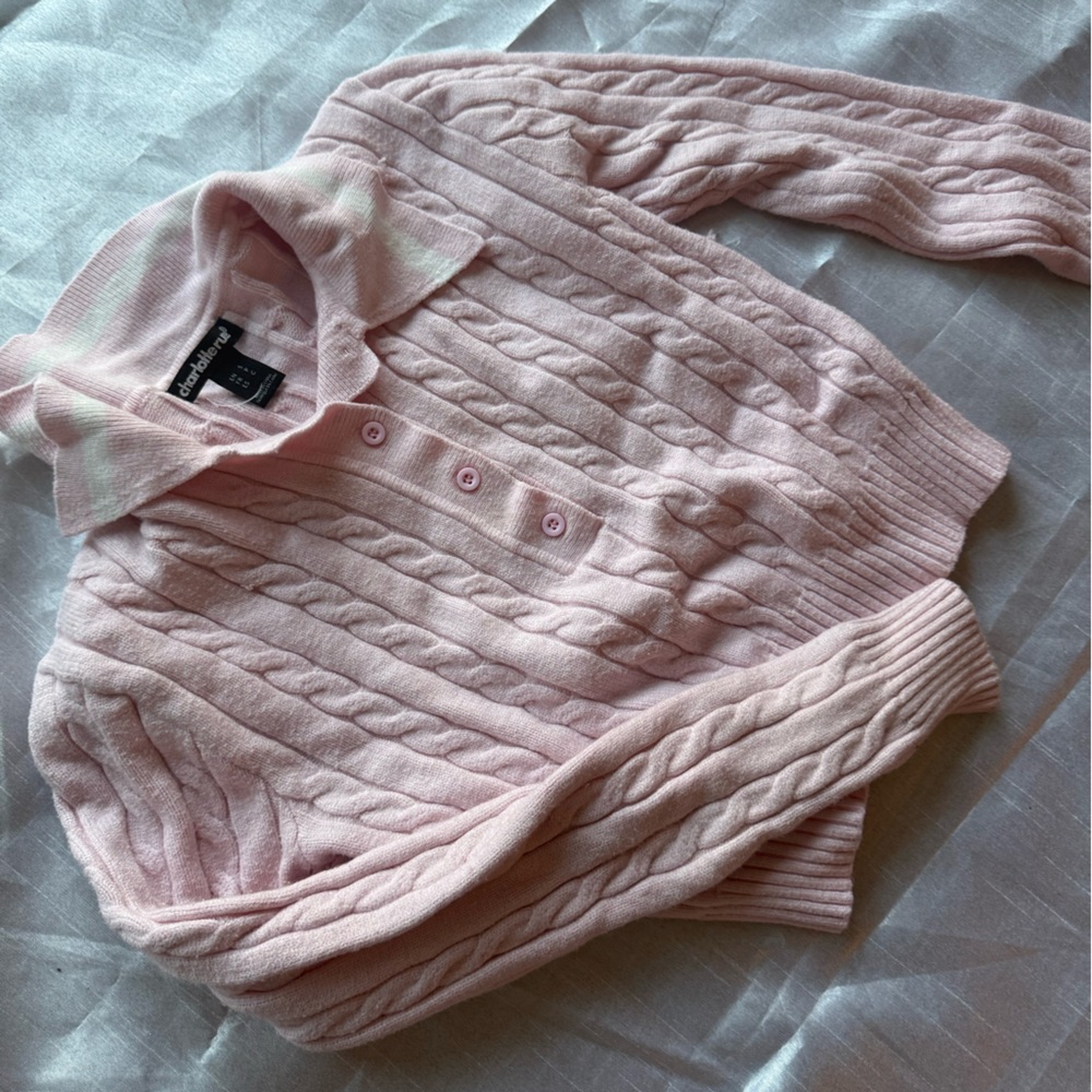 Light Pink Cable Knit Sweater